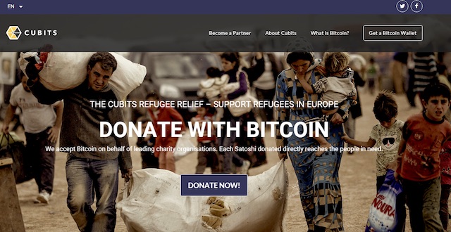 Cubits Donaciones Bitcoin Refugiados Europa