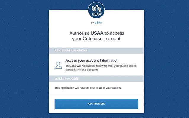 USAA Coinbase Balances Criptomonedas