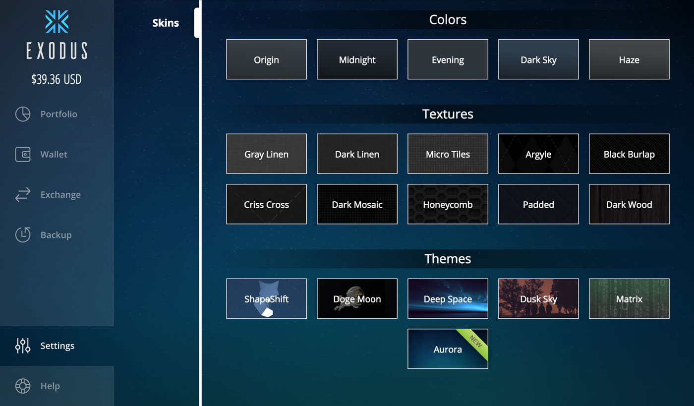 Exodus Configuracion Visual