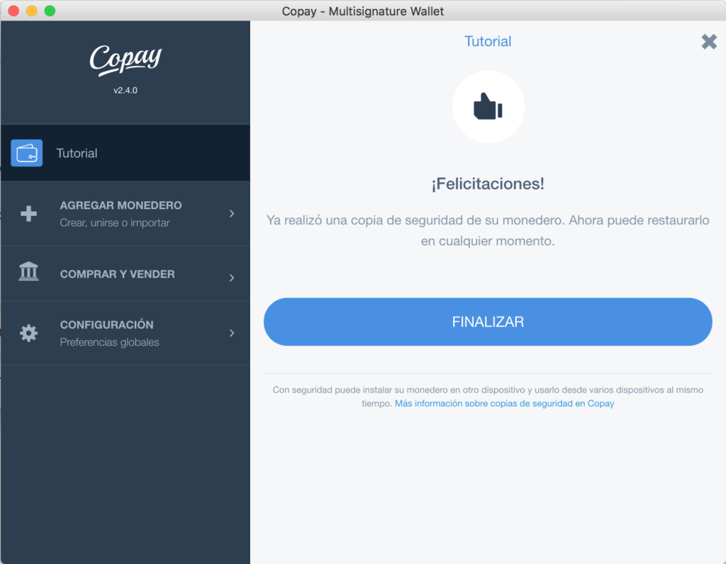 Tutorial Copay Resguardo Exitoso