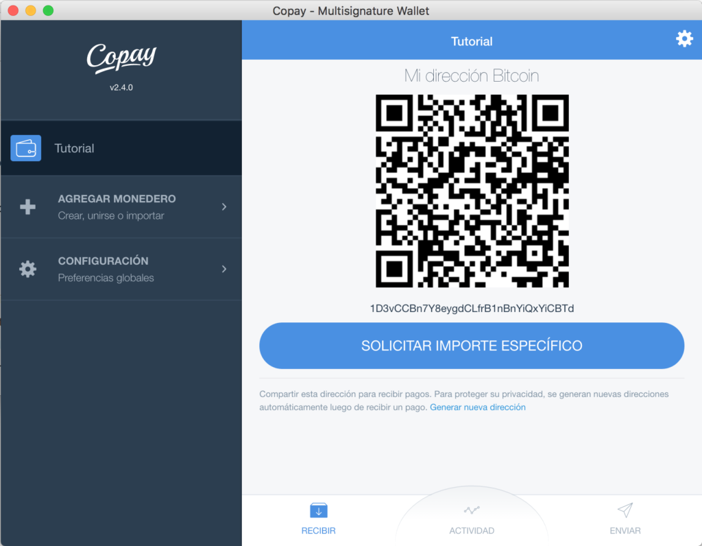 Tutorial Copay Direccion Bitcoin
