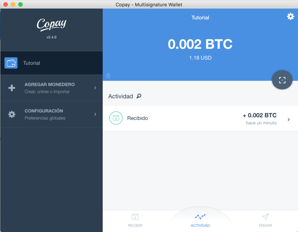 Tutorial Copay Saldo Bitcoins