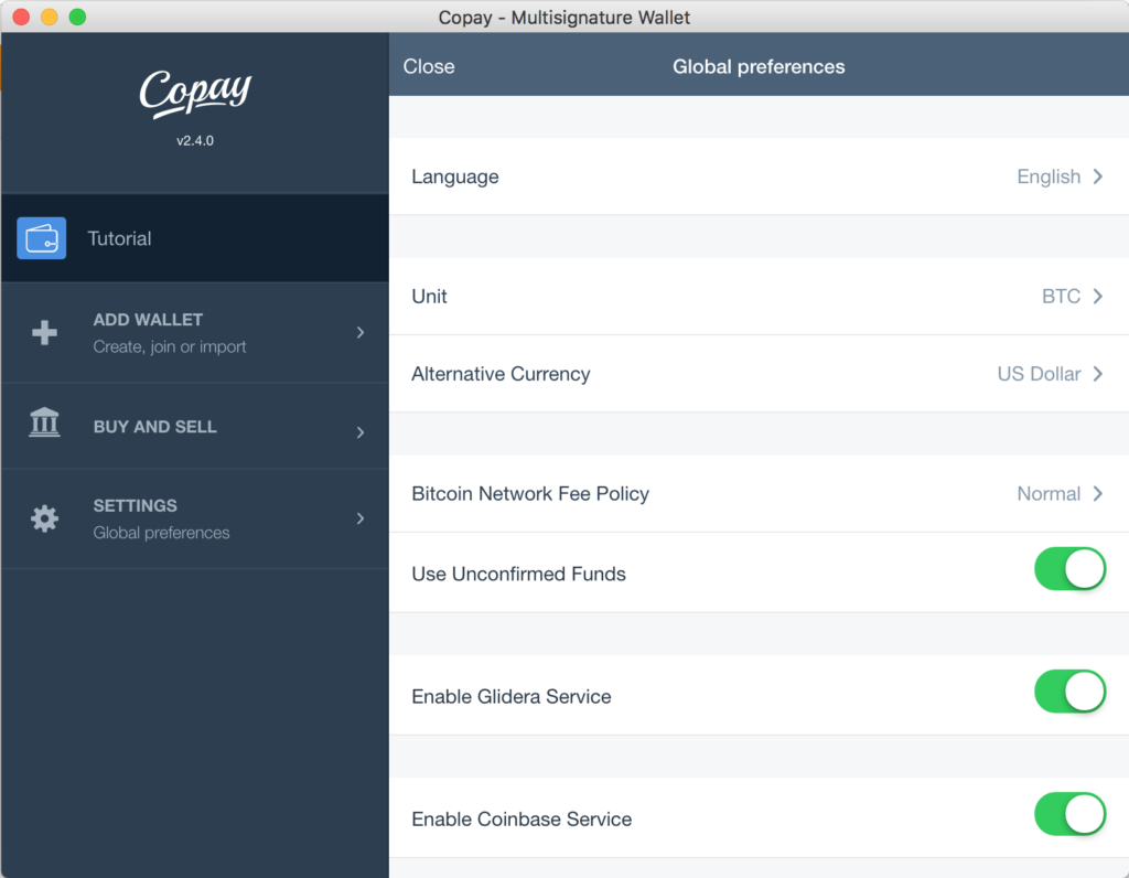 Tutorial Copay Configuracion