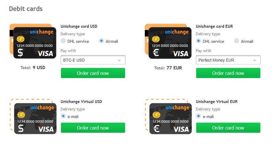 Unichange Tarjetas Bitcoin