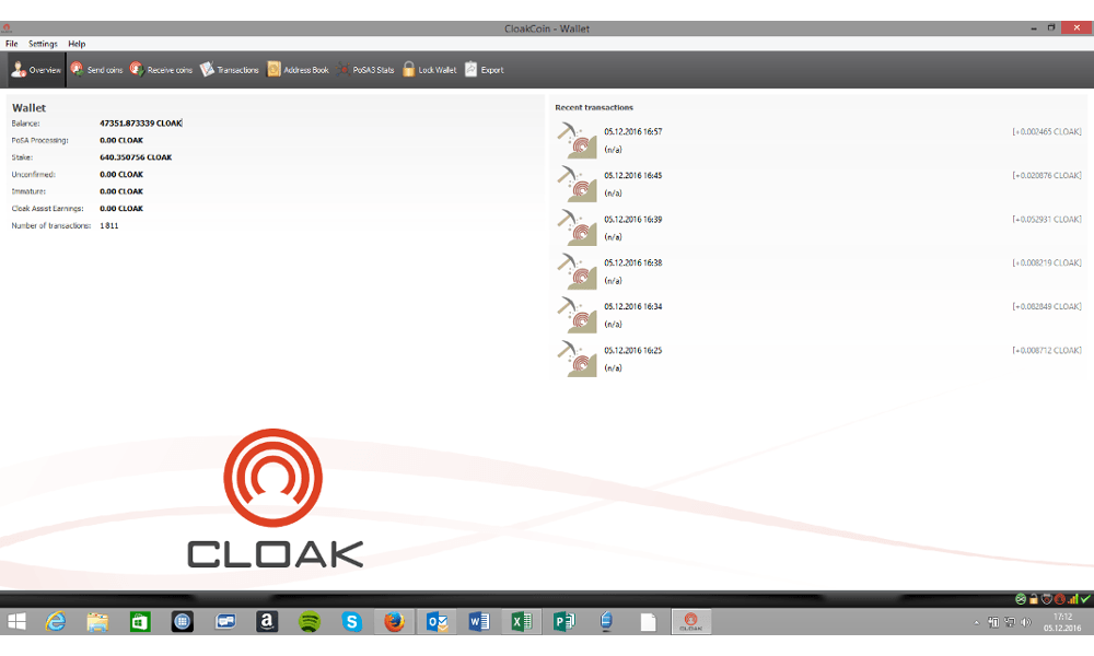 Cloakcoin Monedero Usuarios Criptomoneda