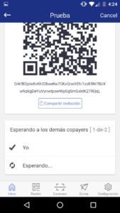 Pantalla de invitación de co-titulares de monederos multifirma en BitPay