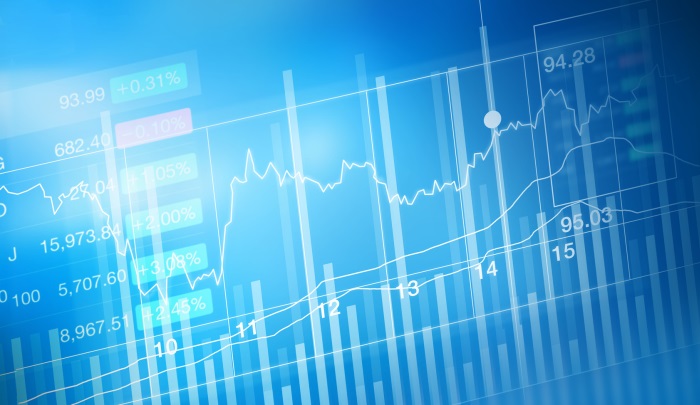 stock market investment trading, candle stick graph chart, trend of graph, Bullish point, Bearish point, soft and blur