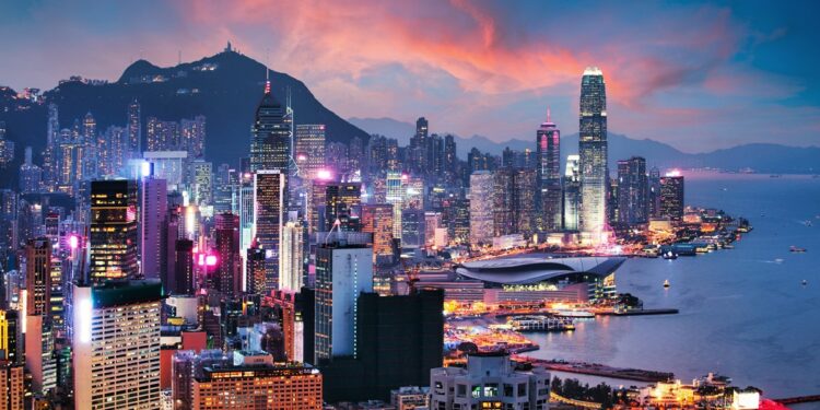 Vista panorámica de Hong Kong y su centro financiero.