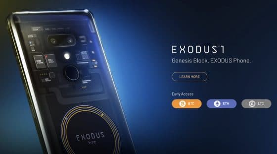 Precio del teléfono Exodus1 de HTC está fijado en criptomonedas