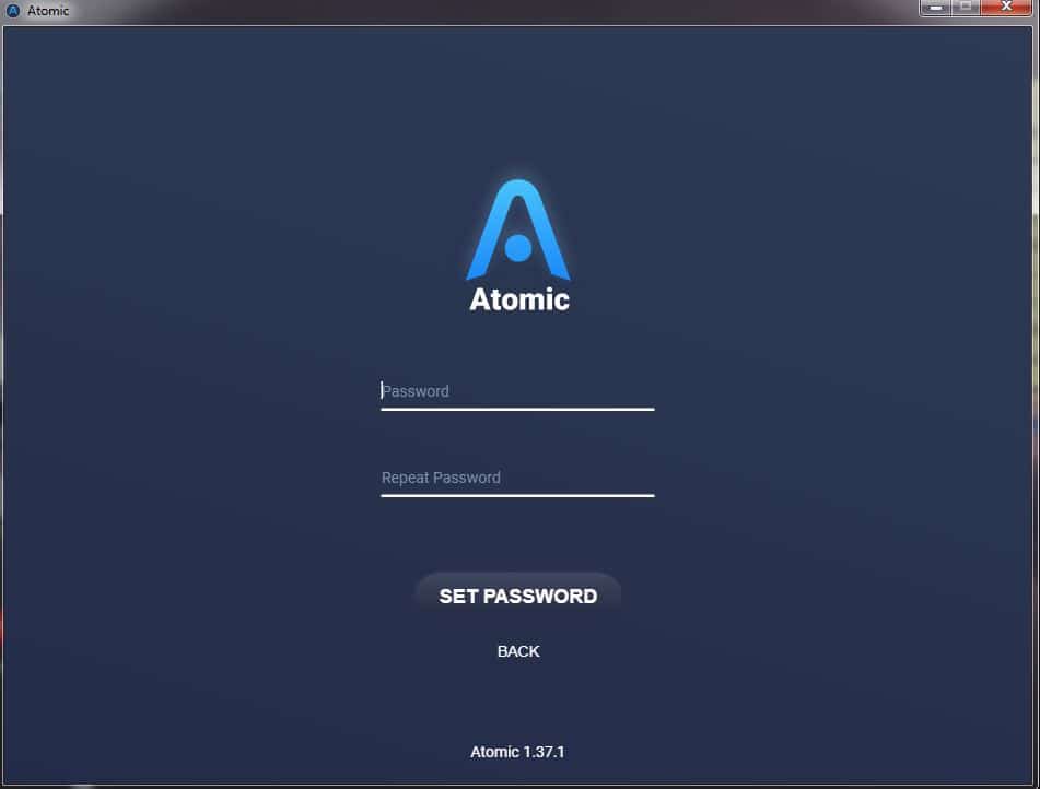 password en el monedero Atomic Wallet