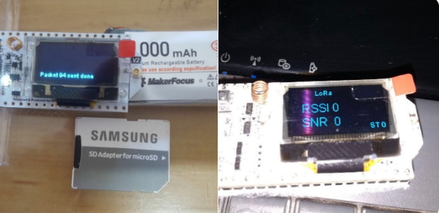 Dispositivo Turpial en comparación a un adaptador USD. Fuente @Locha_io Twitter