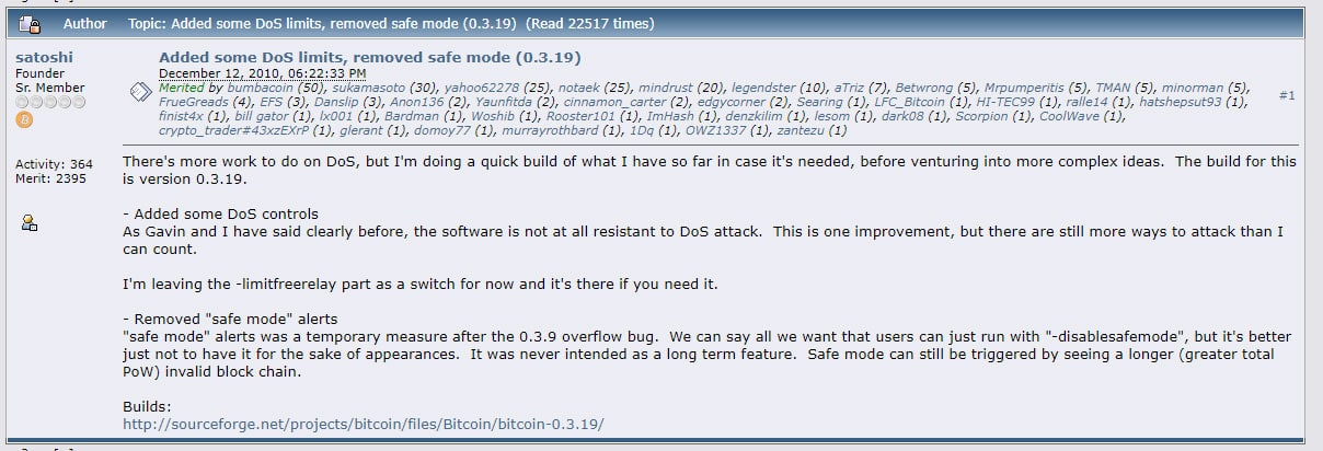 último mensaje de satoshi nakamoto