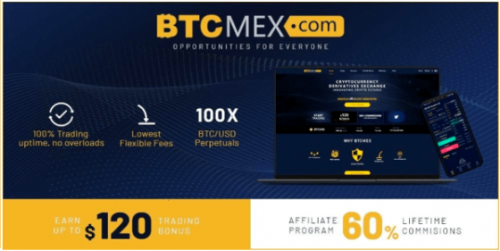Exchange de derivados BTCMEX lanza programa de afiliados y bono de trading de US$ 120