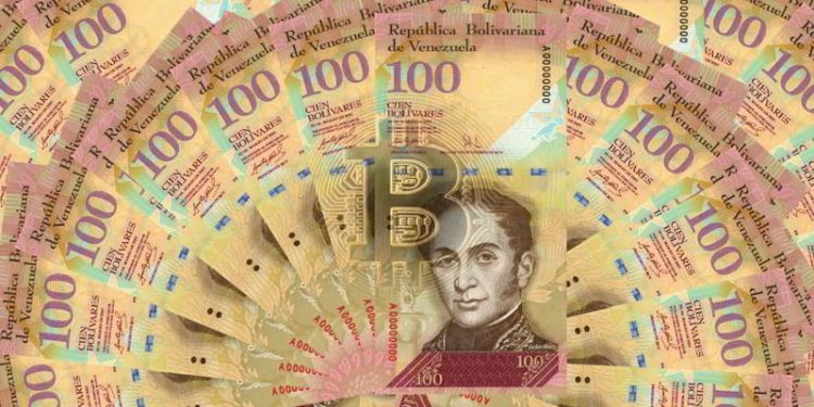 billetes venezolanos revaluados arte bitcoin