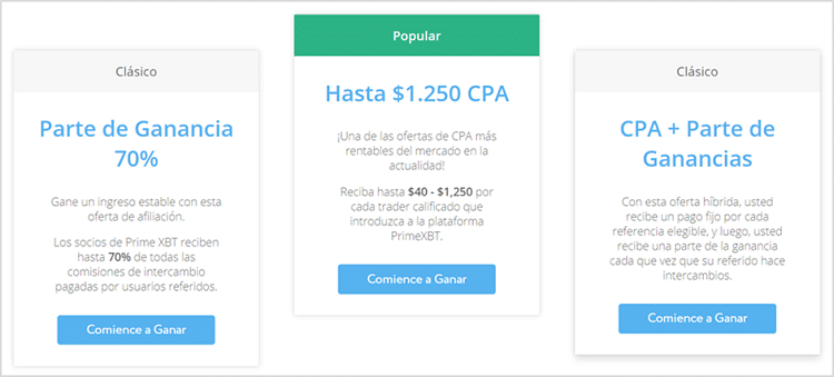 Planes del programa de afiliados CPA