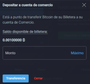 Transferir fondos a cuenta de trading