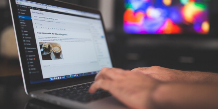Un hombre escribiendo un artículo en su blog de WordPress. Fuente: StockSnap/ Pixabay.com
