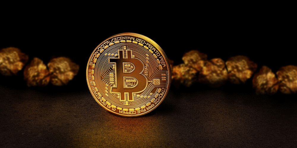 Una moneda bitcoin y oro. Fuente: dapple-designers/ Pixabay.com