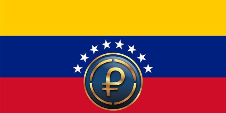 Petro sobre bandera de Venezuela. Fuente: commons.wikimedia.org y sunacrip.gob.ve