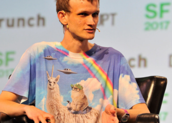 Vitalik Buterin en TechCrunch, con una de sus peculiares camisetas. Fuente: Steve Jennings/ TechCrunch.