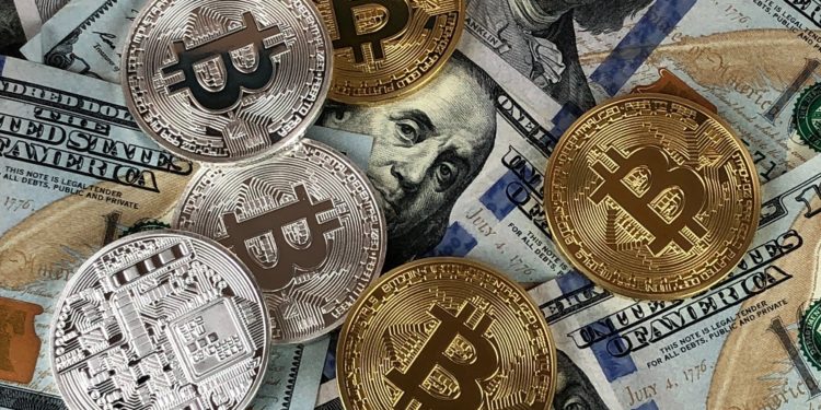 Billetes de dólar y monedas de bitcoin. Imagen: David McBee/pexels.com