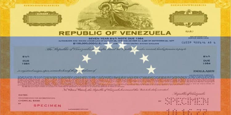 Bono de Venezuela sobre bandera de ese país. Fuente: es.wikipedia.org y sites.google.com