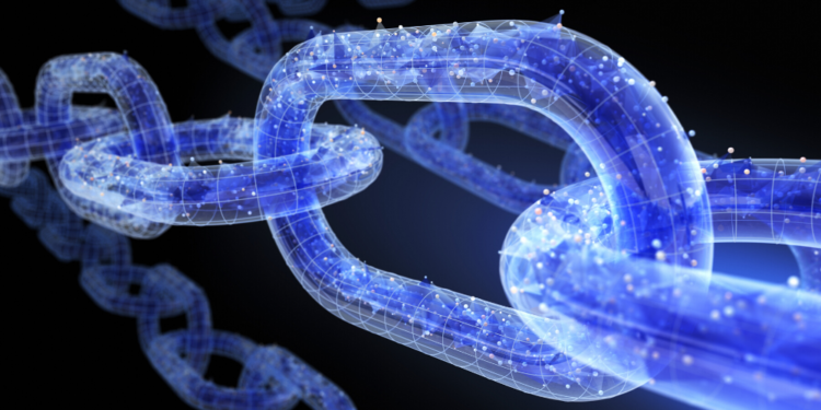Una cadena digital que ejemplifica el concepto de blockchain. Fuente: iLexx/ Envato Elements.
