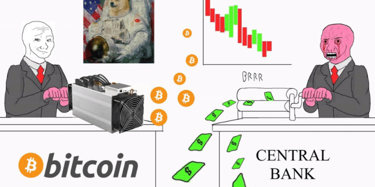 Popular meme entre bitcoiners, conocido como "Money Print Goes BRRRR". Fuente: brrr.money.