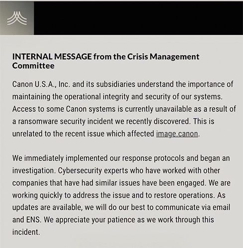 mensaje-interno-canon-ransomware