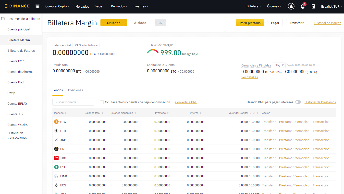 Margin cruzado cartera -trading con criptomonedas en Binance - CriptoNoticias