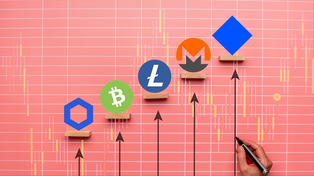 desempeño Waves Monero Litecoin Bitcoin Cash Chainlink mercado criptomonedas