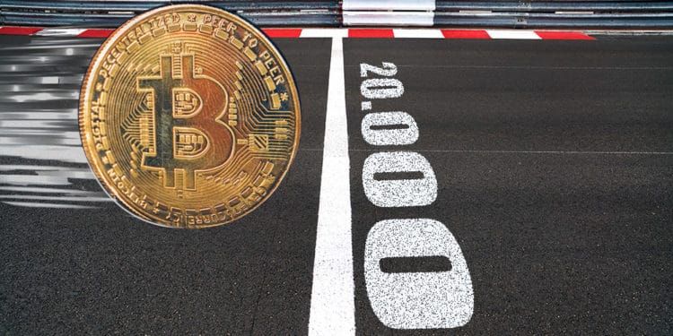 Moneda de Bitcoin avanza a gran velocidad hacia la línea de los 20.000. Composición por CriptoNoticias. duallogic / elements.envato.com; @pikisuperstar / Freepik.com; StevanZZ / elements.envato.com.