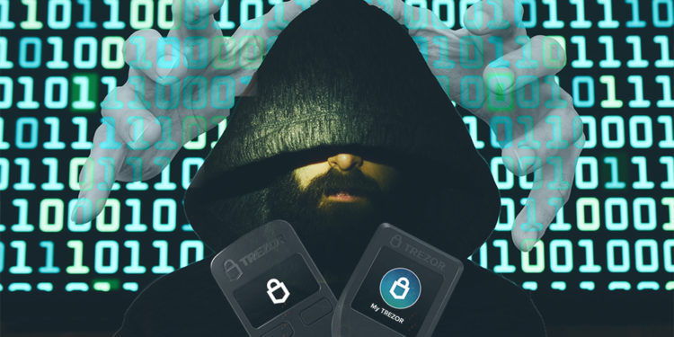 Trezor alerta sobre ataque de phishing. Composición por CriptoNoticias. Trezor / trezor.io; truthseeker08 / pixabay.com; Trezor / Trezor.io; twenty20photos / elements.envato.com