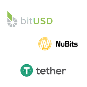 logos bitUSD NuBits tether stablecoins Defi