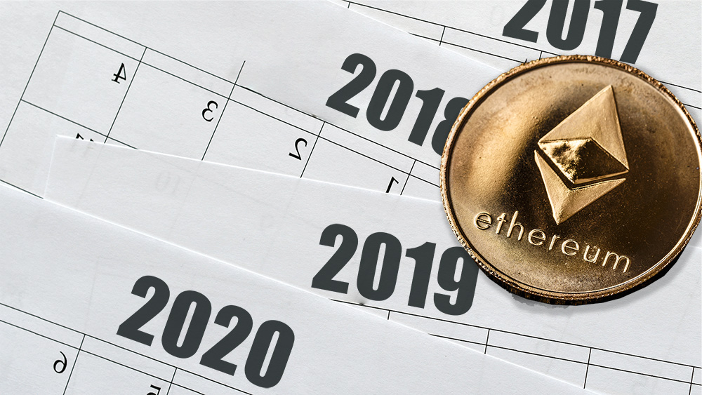 Moneda de Ethereum sobre calendarios anuales. Composición por CriptoNoticias. grafvision / elements.envato.com; twenty20photos / elements.envato.com.