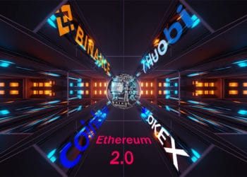 Token para ethereum 2.0 en exchanges. Composición por CriptoNoticias. Okex / wikipedia.org; Huobi / wikipedia.org; coinbase / wikipedia.org; Binance / binance.com; wirestock / Freepik.com; johan10 / elements.envato.com