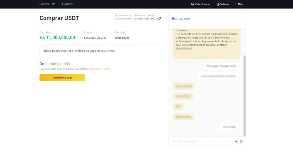 Mercado de intercambio - usuarios de Binace P2P