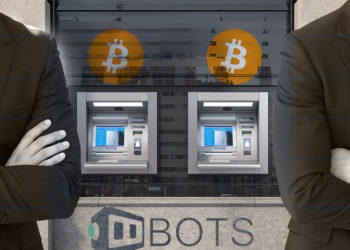 Abogados frente a cajeros de bitcoin con logo de BOTS. Composición por CriptoNoticias. bitcoin / bitcoin.org; mimagephotography / elements.envato.com; BOTS / bots.bz; maxxyustas / elements.envato.com.