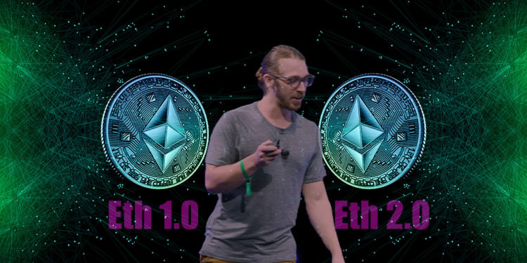 Danny Ryan entre monedas de Ethereum sobre redes digitales. Composición por CriptoNoticias. Slon pics / slon.pics; Ethereum / youtube.com; starline / elements.envato.com.