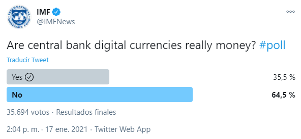 encuesta monedas digitales bancos centrales FMI