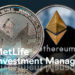 Monedas de Ethereum y Monero frente a fondo oscuro con logo de MetLife Investment Management superpuesto. Composición por CriptoNoticias. WorldSpectrum / pixabay.com; garloon / elements.envato.com; MetLife Investment Management / investments.metlife.com; erika8213 / elements.envato.com.