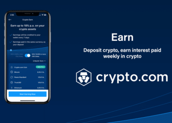 Aplicación movil Earn de Crypto.com para ganar intereses sobre depósitos en cripto