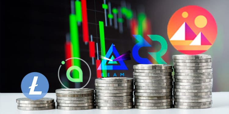 aumento precio mercado criptomonedas MANA DCR BEAM SC LTC