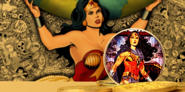 token coleccionable mujer maravilla DC comics