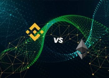 Logos de Binance y Ethereum y redes. Composición por CriptoNoticias. Fuentes: starline / freepik.es ; Seek Logo /  seeklogo.com  ; Seek Logo /  seeklogo.com