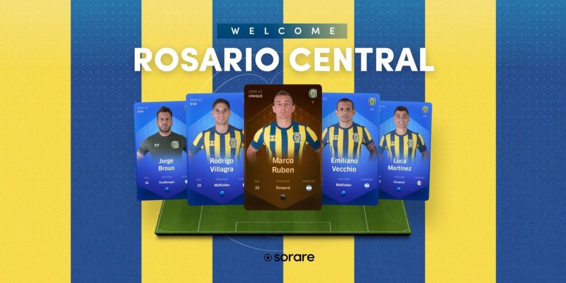 Rosario Central llega a la plataforma de fútbol fantasy con NFT de Soare. Fuente: Sorare.