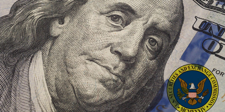 Billete de dolar con logo de SEC.