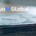 Pila de dolares y logo de Huobi Global.