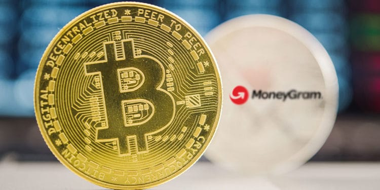 Bitcoin con logo de MoneyGram.