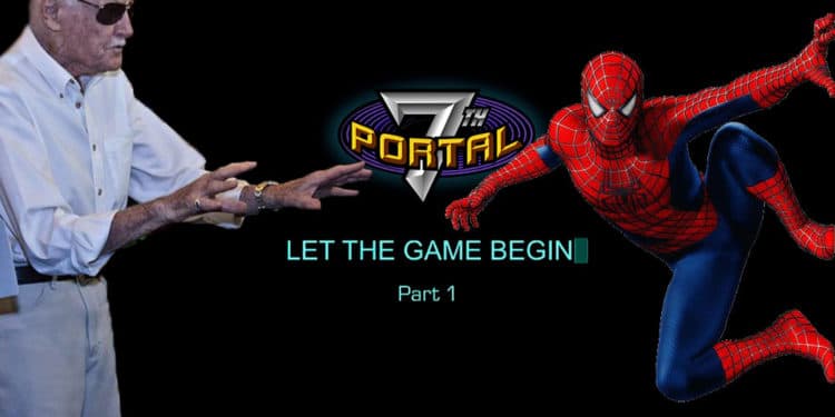 Stan Lee y Spiderman con logo de portal 7